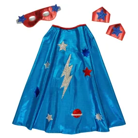 blue superhero cape dress up