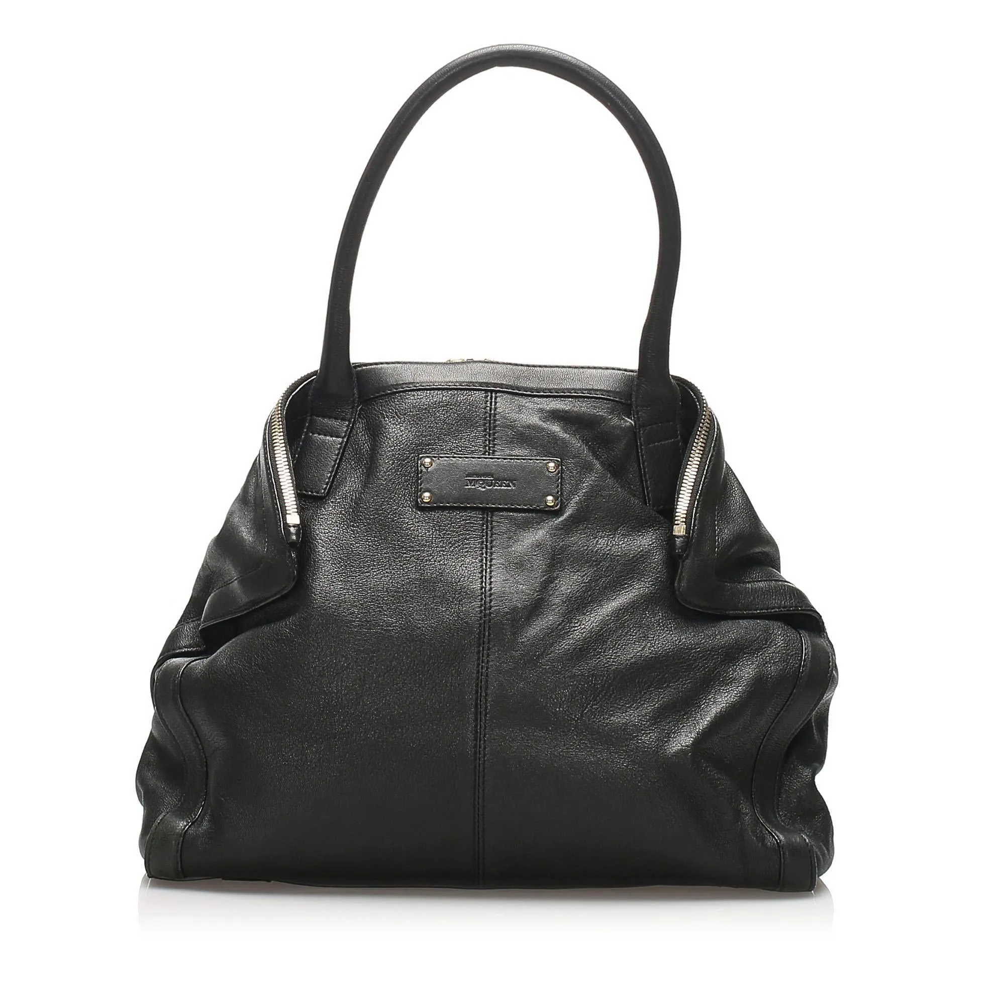 Alexander McQueen De Manta Leather Tote Bag (SHG-10963)