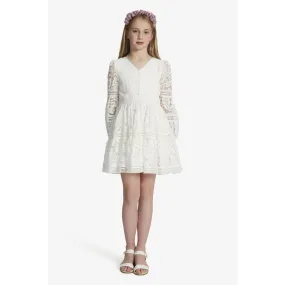 Bardot Junior - Lennie Lace Sparkle Dress - White