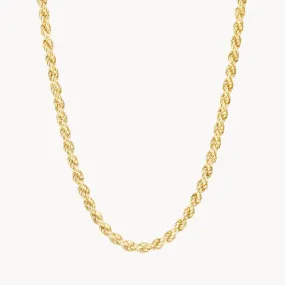 Heavy Rope Chain Necklace in Gold