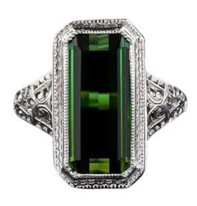 Huge Square Emerald Gemstone Ring