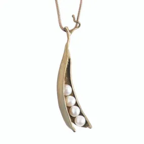 Michael Michaud Four Pearls Peapod Necklace