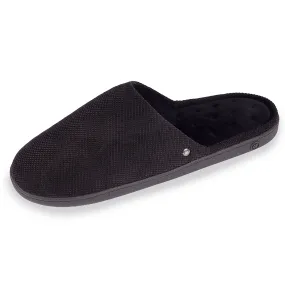 Mules velours texturé Homme Noir