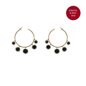 Noir Gold Charm Hoops - Sample