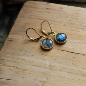 Round Labradorite Earrings